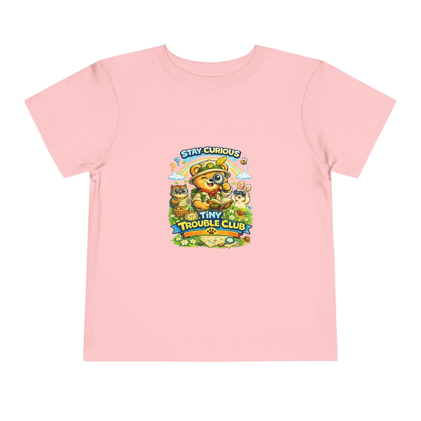 Curious Bear Kids Shirt – Tiny Trouble Club Explorer Toddler Graphic Tee