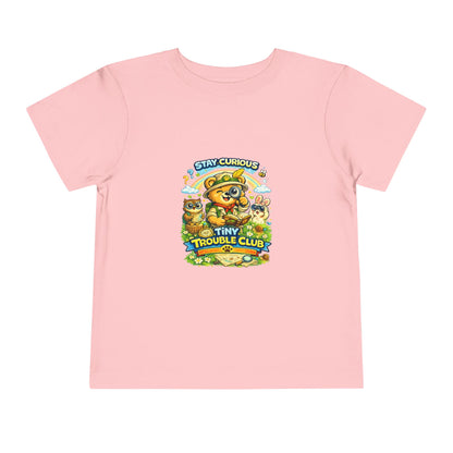 Curious Bear Kids Shirt – Tiny Trouble Club Explorer Toddler Graphic Tee