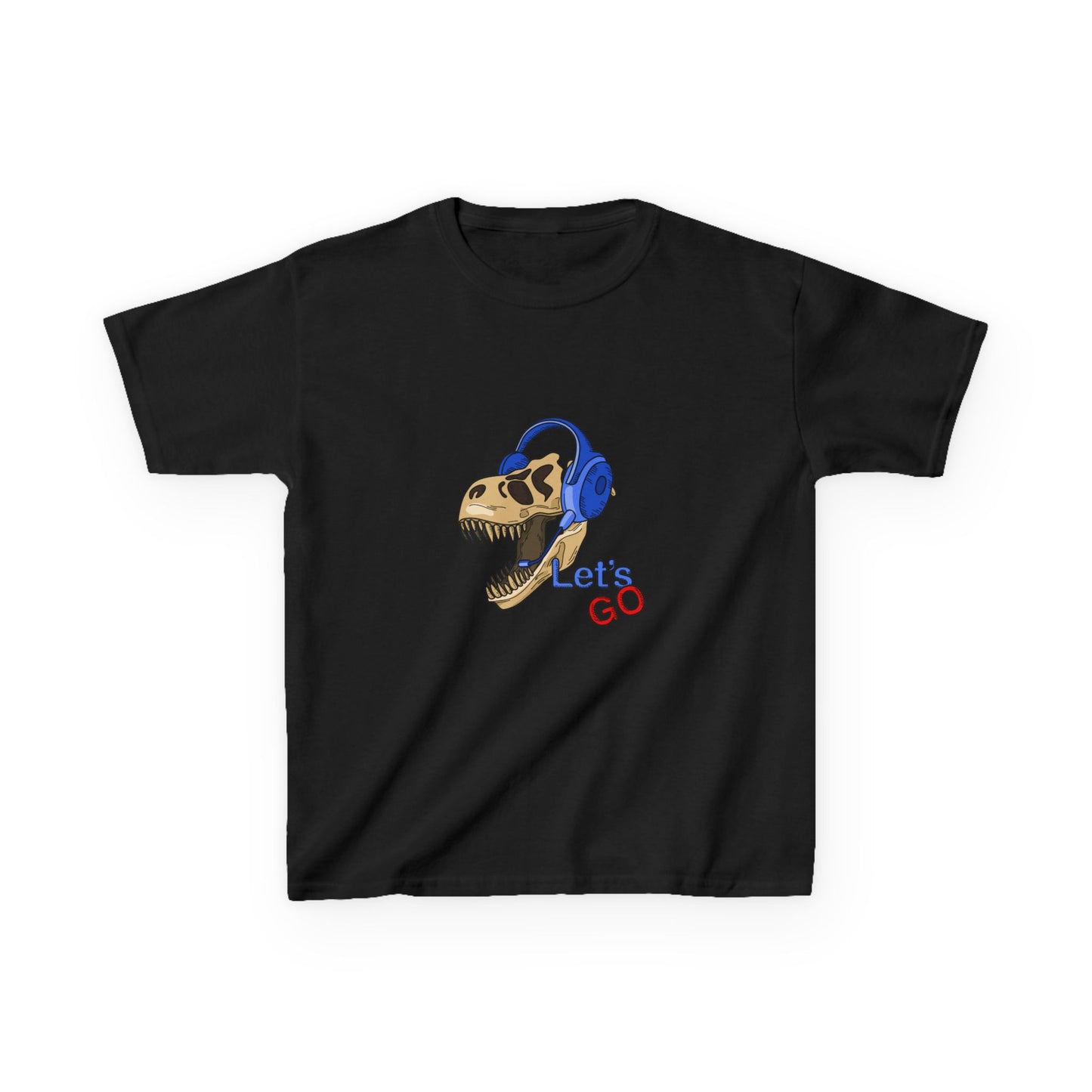Let’s Go Dinosaur Kids T-Shirt – Fun T-Rex Headphones Graph