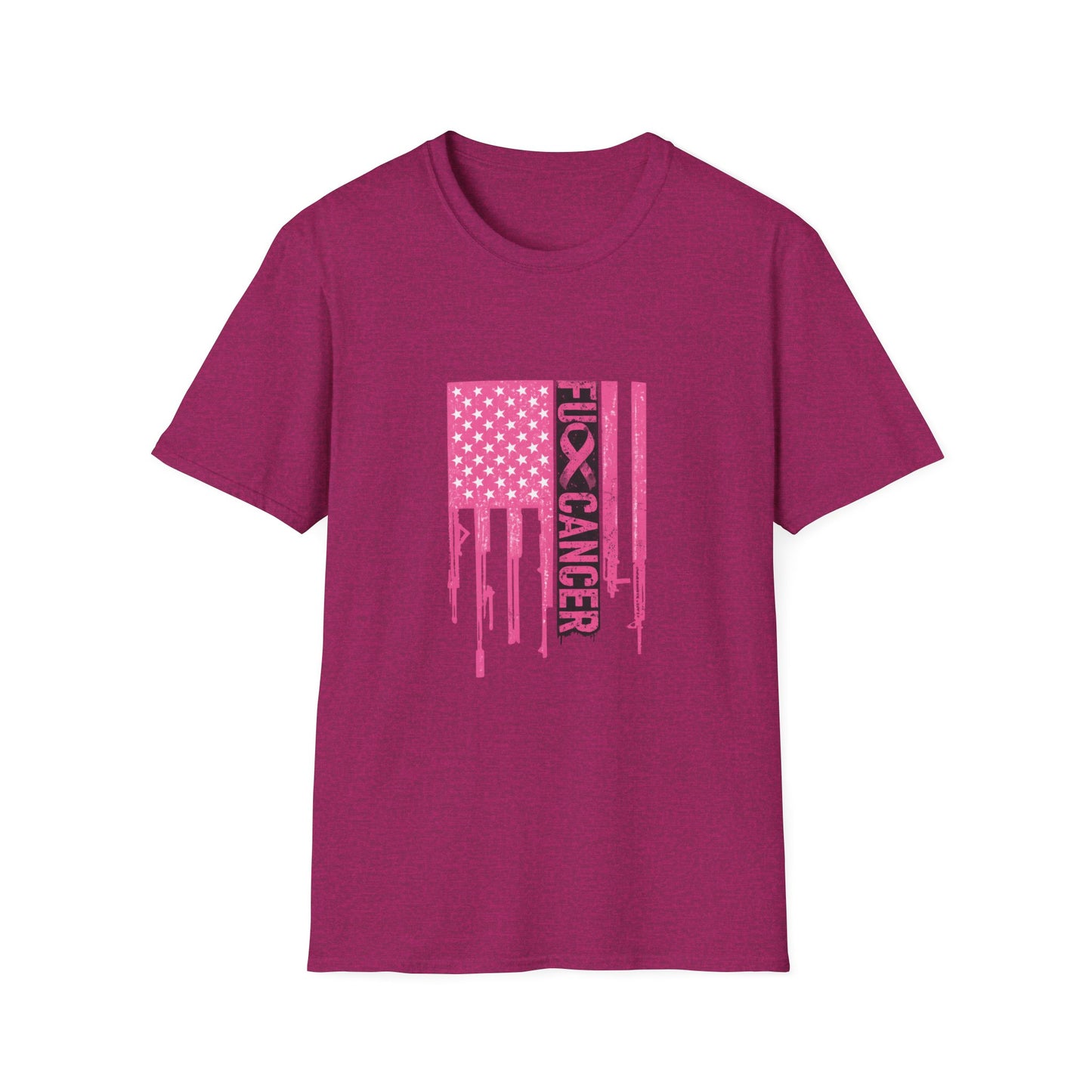 Breast Cancer Awareness Flag T-Shirt — Pink "Kick Cancer" Drip Design