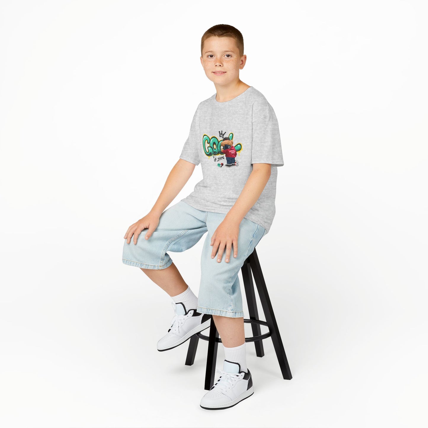 COOL Teddy Bear Graphic Kids' T-Shirt – "Authentic Boy" for Little Trendsetters!
