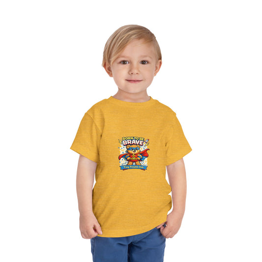 Brave Bear Kids Shirt – Tiny Trouble Club Superhero Toddler Graphic Tee