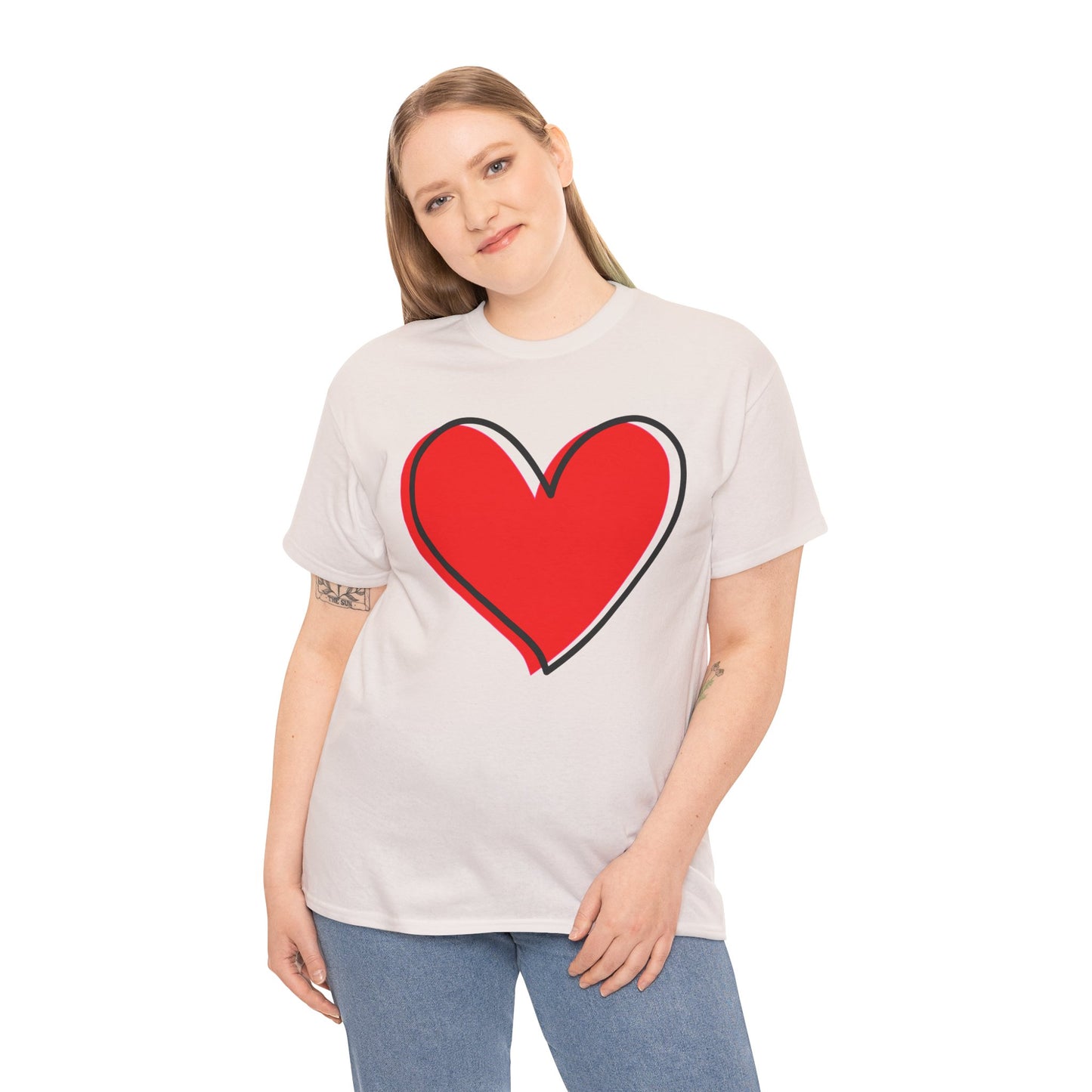 Red Heart Valentine’s Day T-Shirt – Cute Love Shirt for Couples, Romantic Gift Tee, Unisex Graphic Shirt