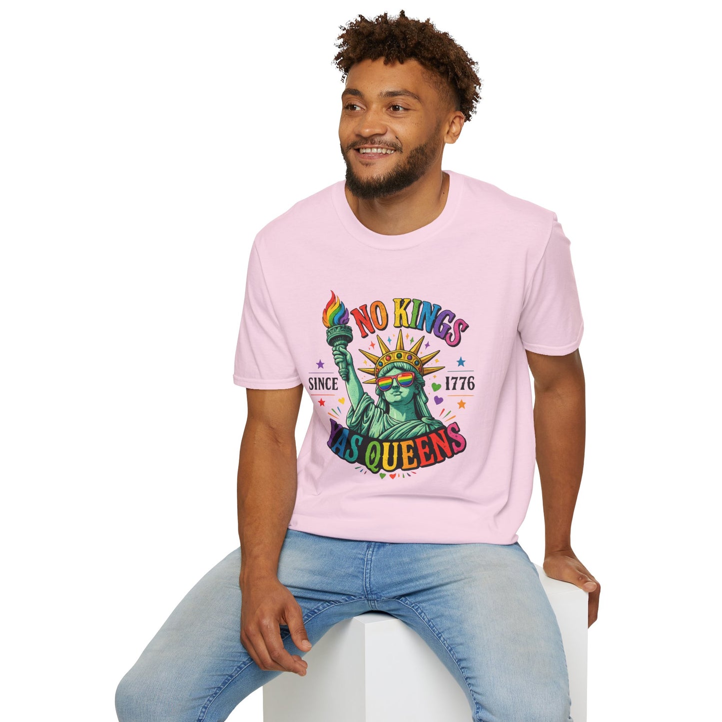 No Kings Since 1776 Yas Queens LGBTQ Pride Shirt | Statue of Liberty Rainbow Tee