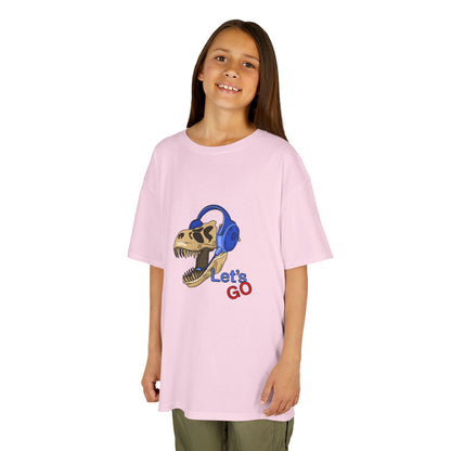 Let’s Go Dinosaur Kids T-Shirt – Fun T-Rex Headphones Graph