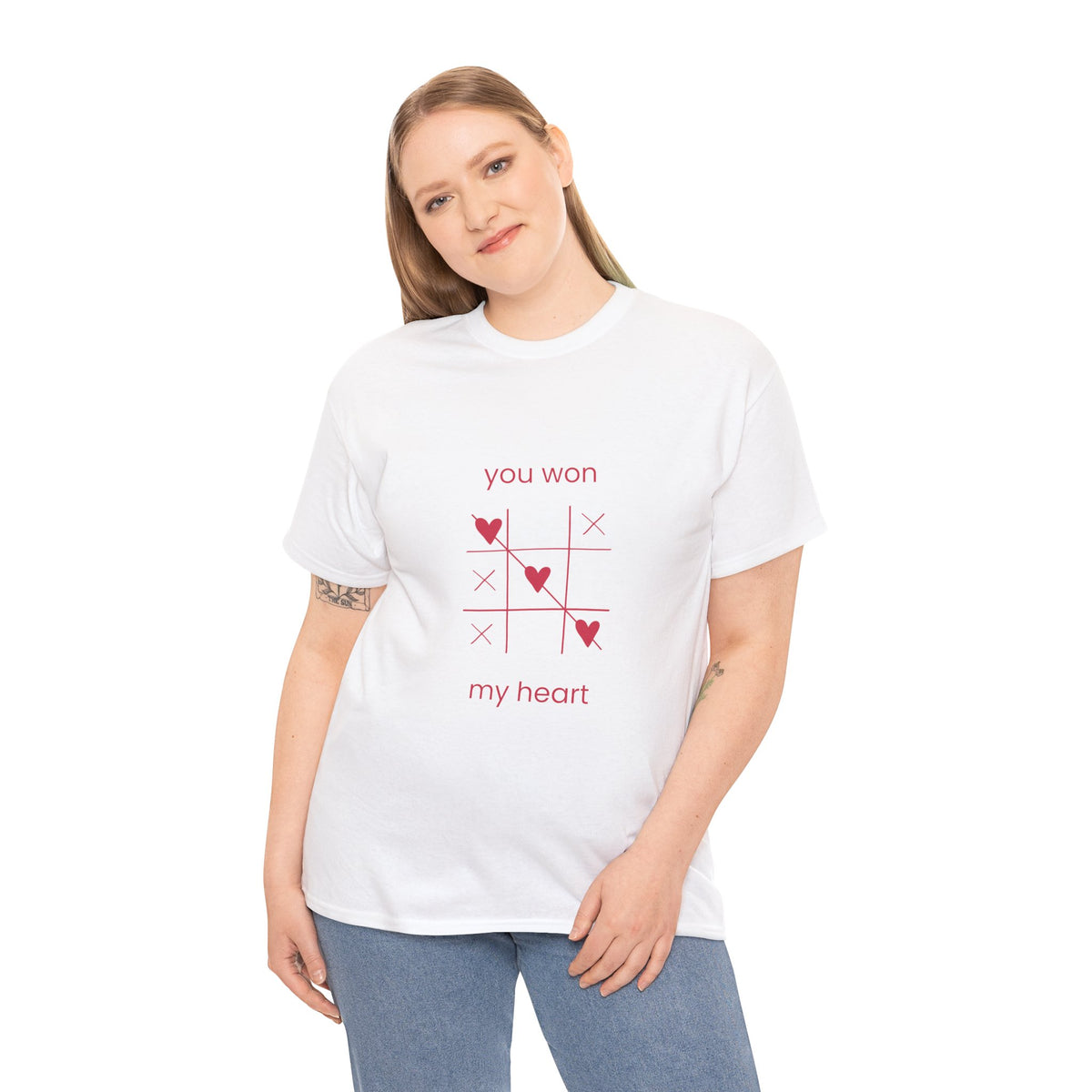 You Won My Heart Valentine Shirt – Cute Tic Tac Toe Love Tee, Romantic Gift for Her, Pink Valentine’s T-Shirt