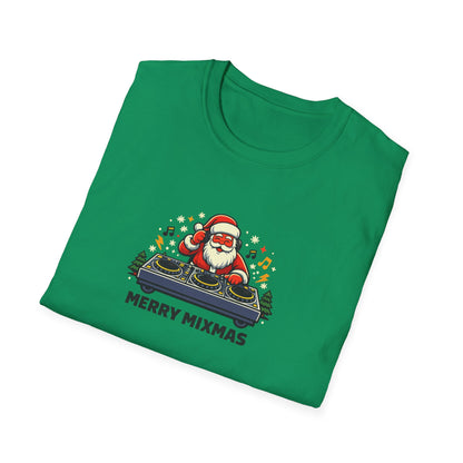 Funny Santa DJ Christmas Shirt for Music Lovers | Merry Mixmas Graphic Tee
