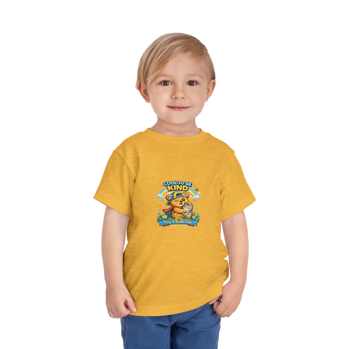 Kind Bear Kids Shirt – Tiny Trouble Club Positive Message Toddler Graphic Tee