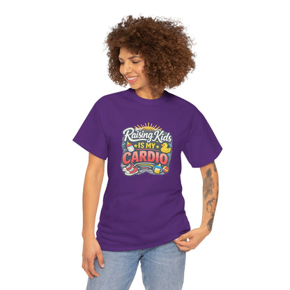 Raising Kids Is My Cardio Shirt – Funny Mom Life Tee