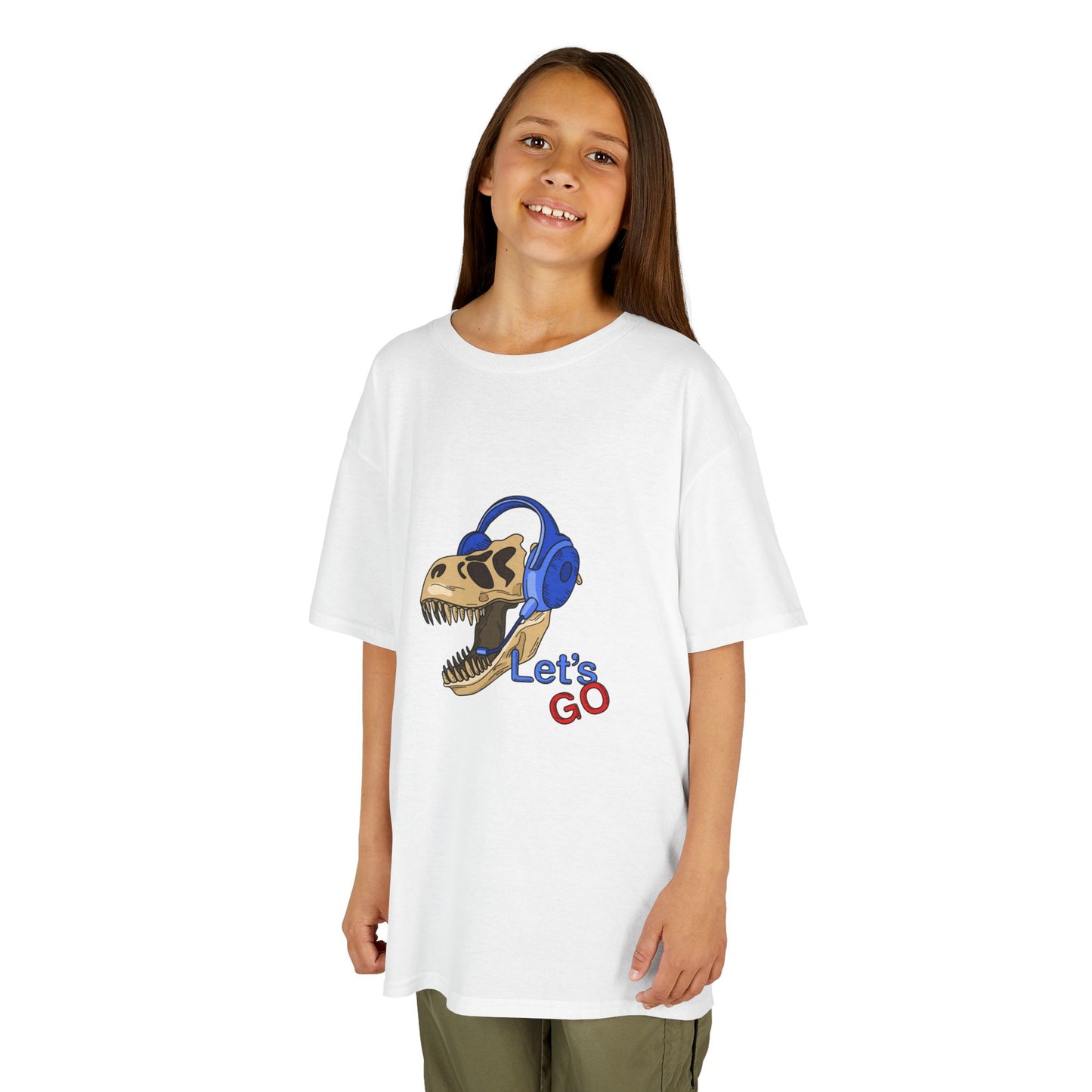 Let’s Go Dinosaur Kids T-Shirt – Fun T-Rex Headphones Graph