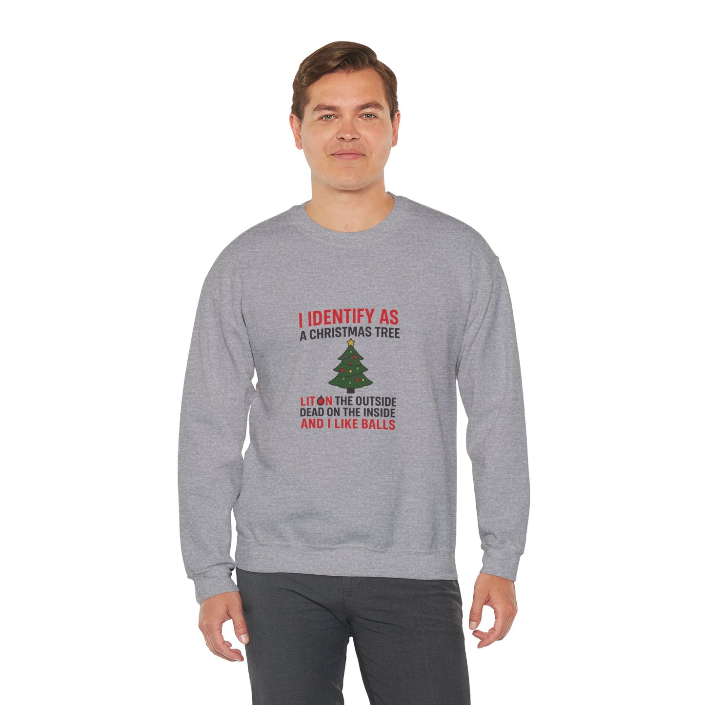 Funny Christmas Tree Identity Shirt – Lit on the Outside Holiday Sweatshirt