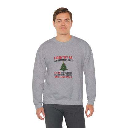 Funny Christmas Tree Identity Shirt – Lit on the Outside Holiday Sweatshirt