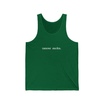 Cancer Sucks Tank Top — Minimalist Support Awareness Muscle Tee