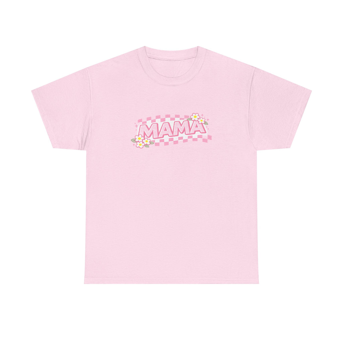 Mama Checkerboard Shirt – Trendy Floral Mom Tee