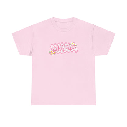 Mama Checkerboard Shirt – Trendy Floral Mom Tee