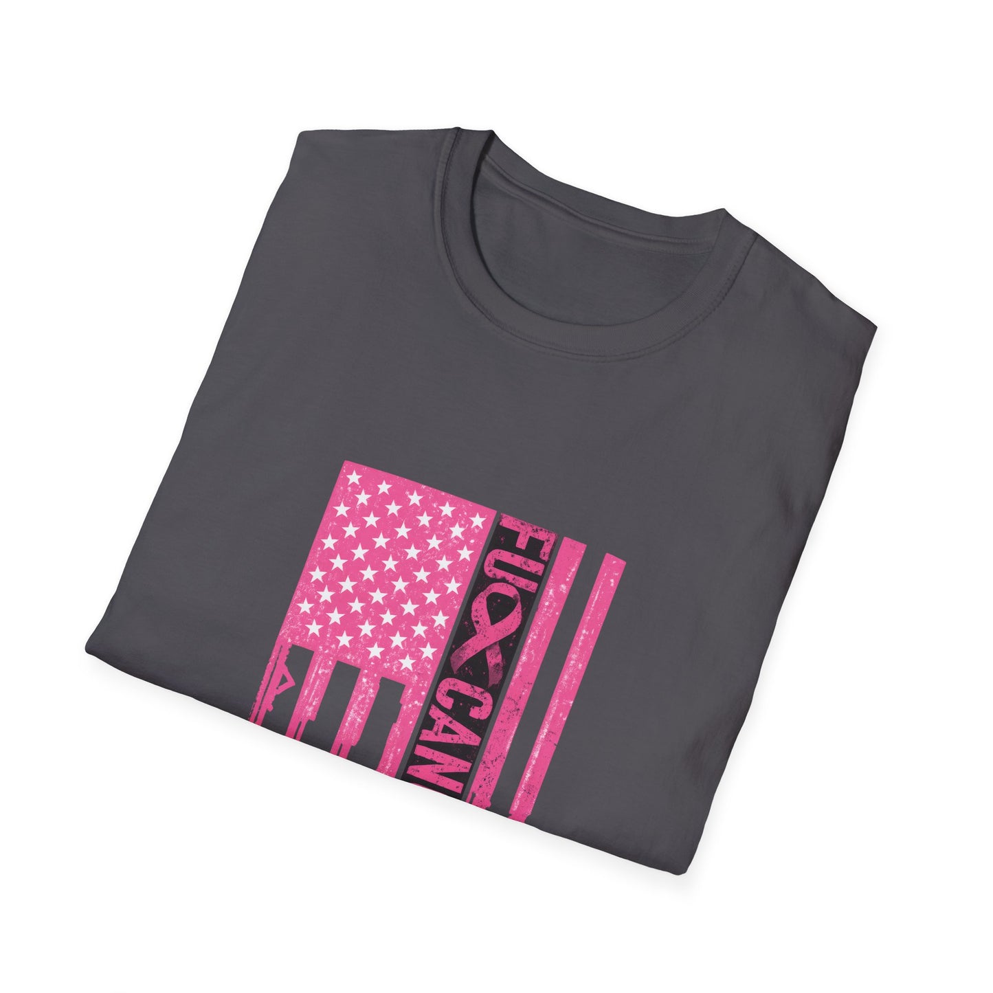 Breast Cancer Awareness Flag T-Shirt — Pink "Kick Cancer" Drip Design