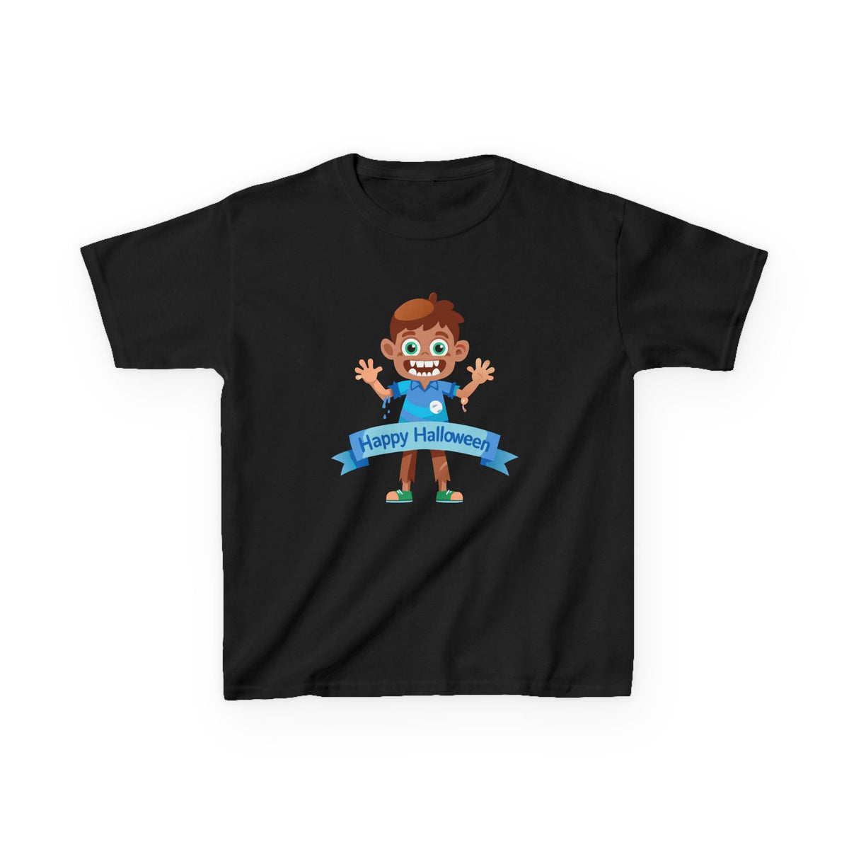 Happy Halloween: Fun Cartoon Boy Scary Face Graphic Kids' T-Shirt