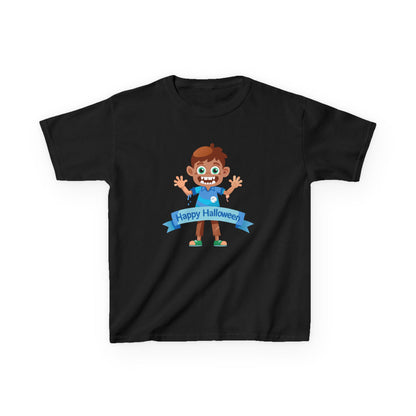 Happy Halloween: Fun Cartoon Boy Scary Face Graphic Kids' T-Shirt