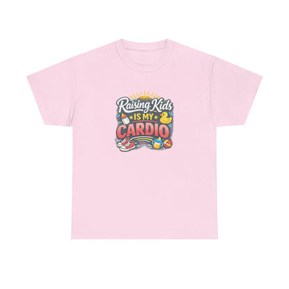Raising Kids Is My Cardio Shirt – Funny Mom Life Tee