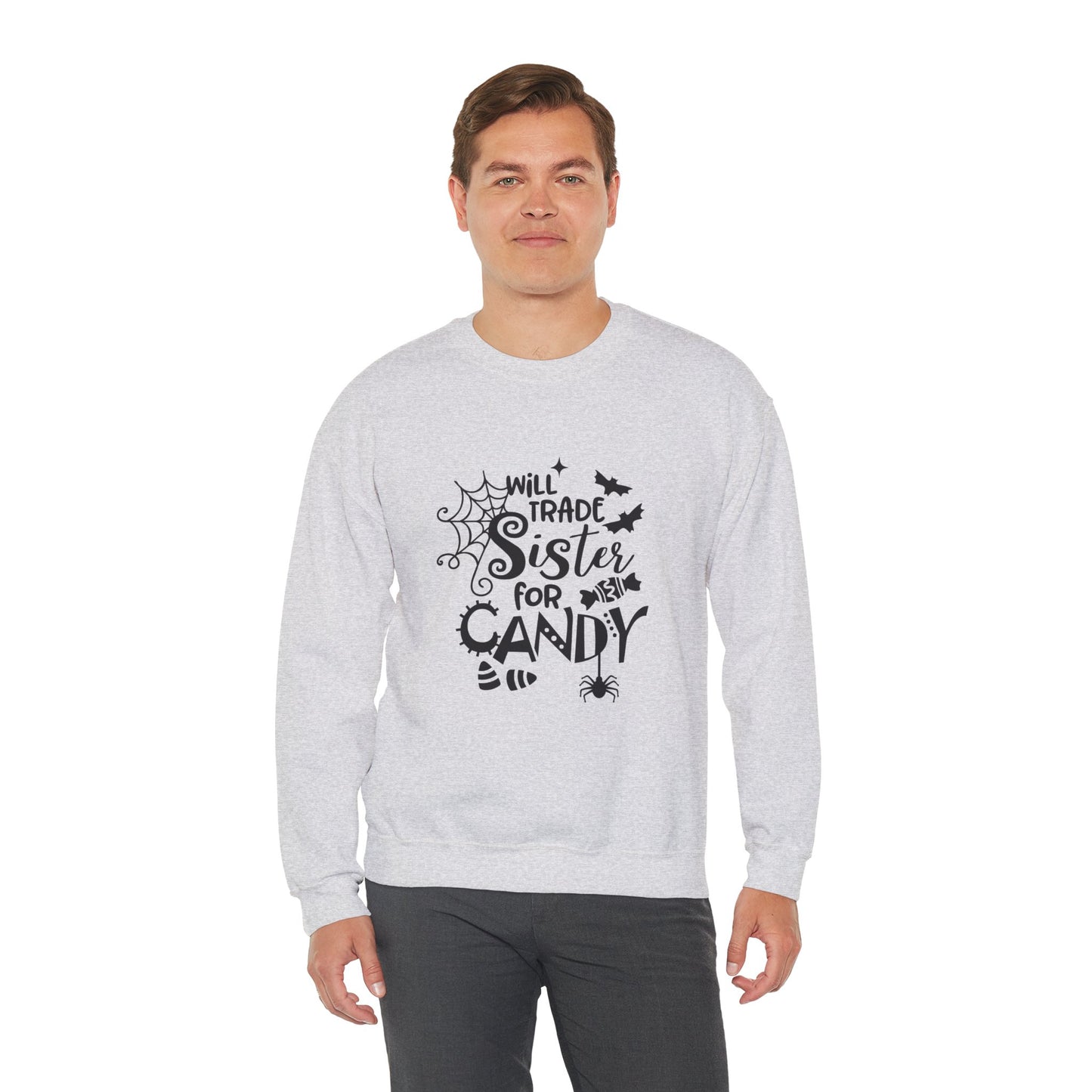 Will Trade Sister for Candy Halloween Sweatshirt – Funny Graphic Crewneck