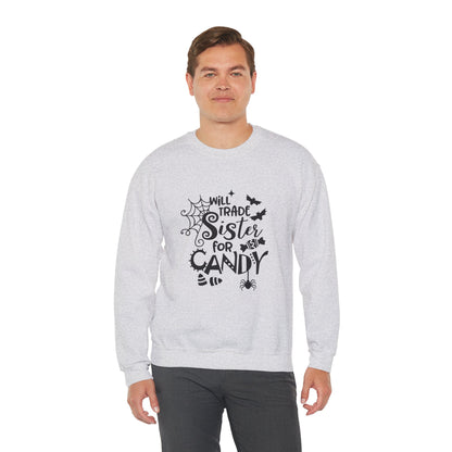 Will Trade Sister for Candy Halloween Sweatshirt – Funny Graphic Crewneck
