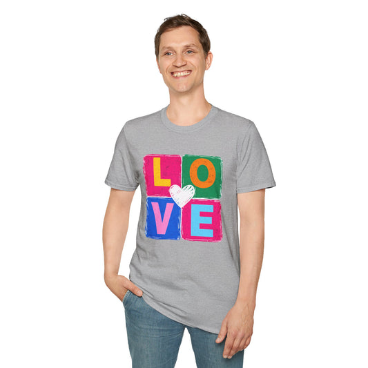 Colorful LOVE Pop Art Heart Graphic T-Shirt