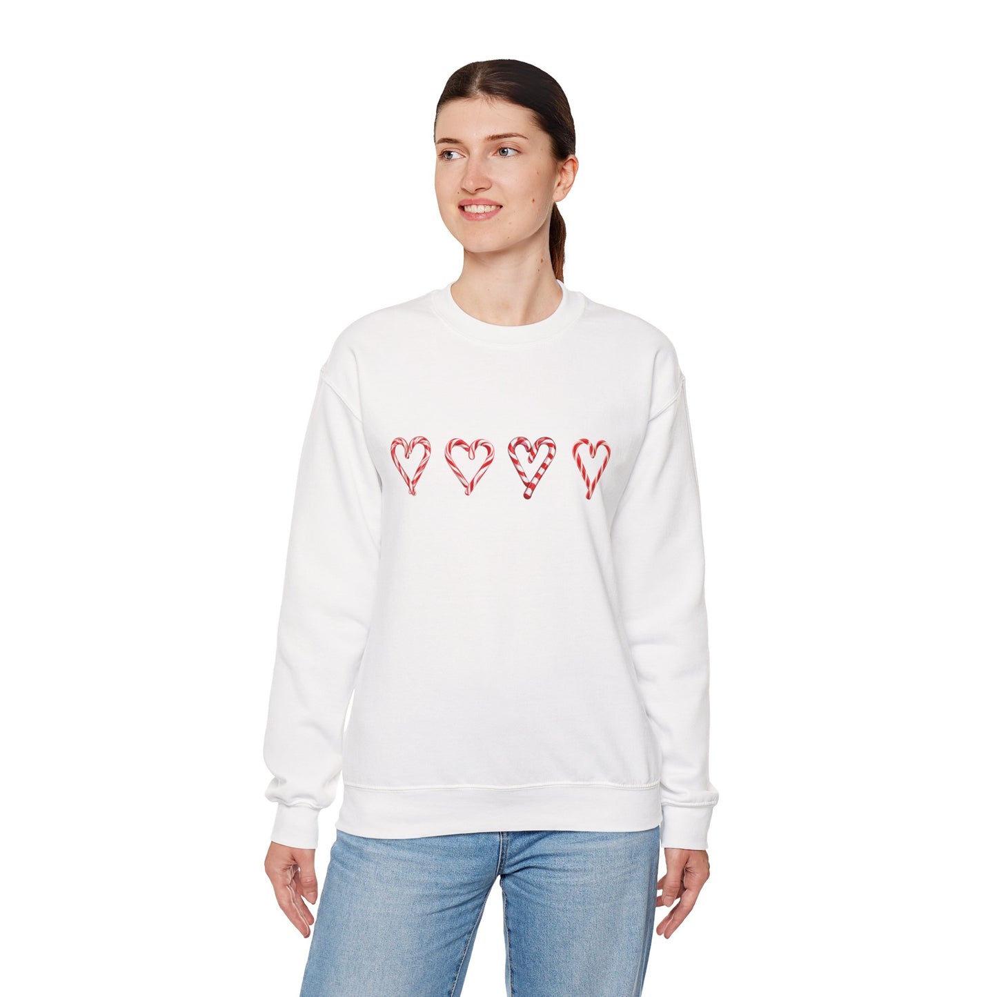 Candy Cane Hearts Sweatshirt – Sweet and Cozy Christmas Holiday Pullover