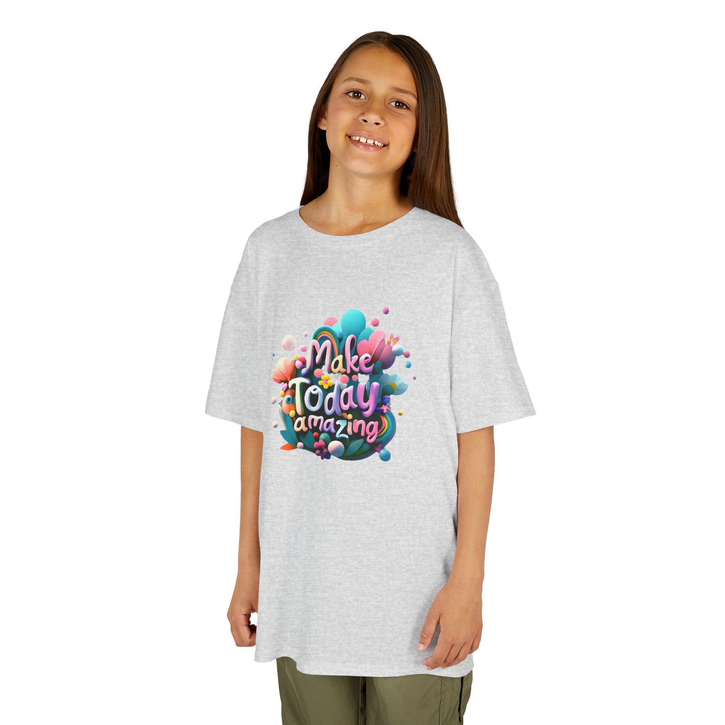 Make Today Amazing: Vibrant Rainbow Graphic Kids' T-Shirt – Inspire Positivity!