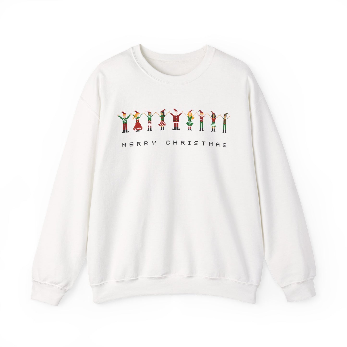 Holiday Cheer Sweatshirt – Pixel Art Merry Christmas Crewneck