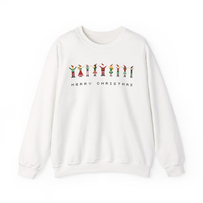 Holiday Cheer Sweatshirt – Pixel Art Merry Christmas Crewneck