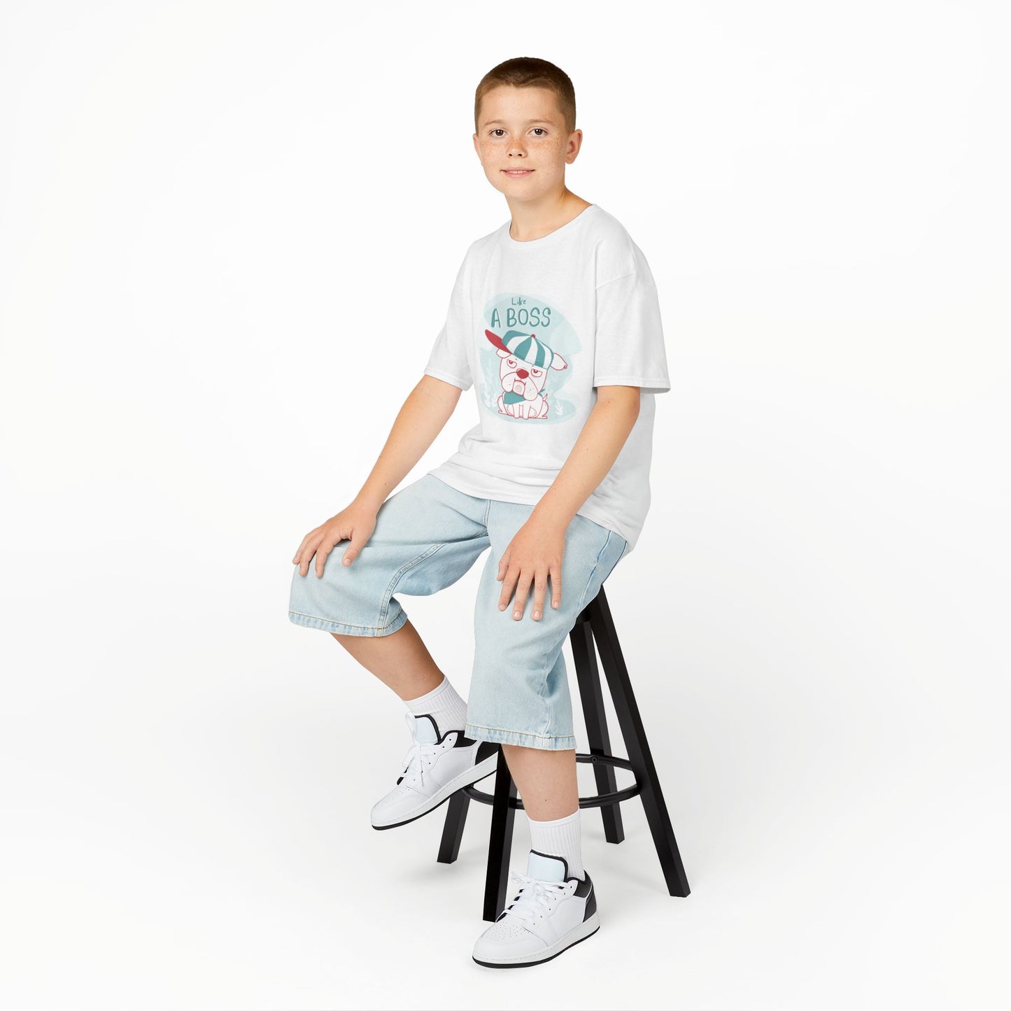 Like a Boss: Cool Cartoon Bulldog Graphic Kids' T-Shirt