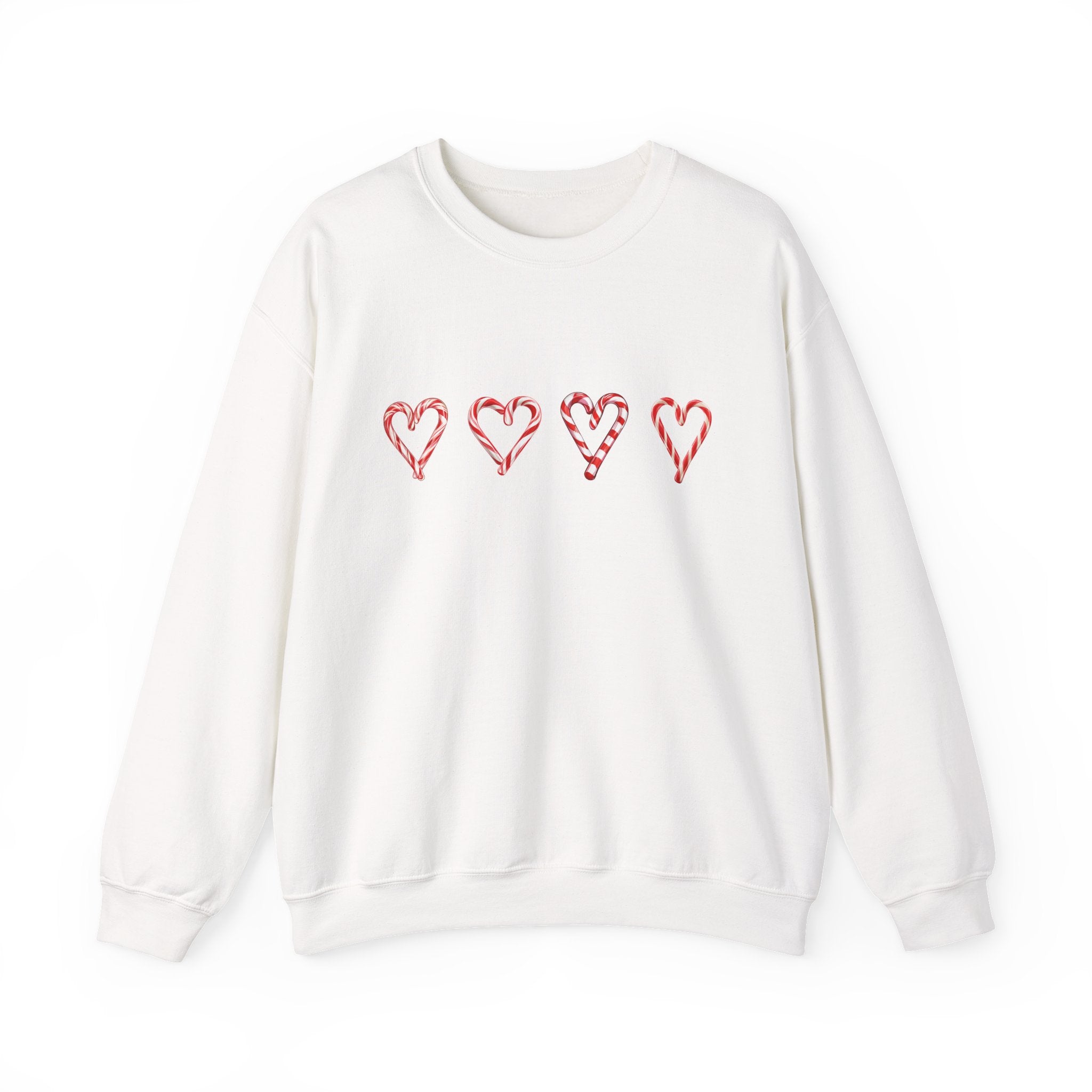 Candy Cane Hearts Sweatshirt – Sweet and Cozy Christmas Holiday Pullover