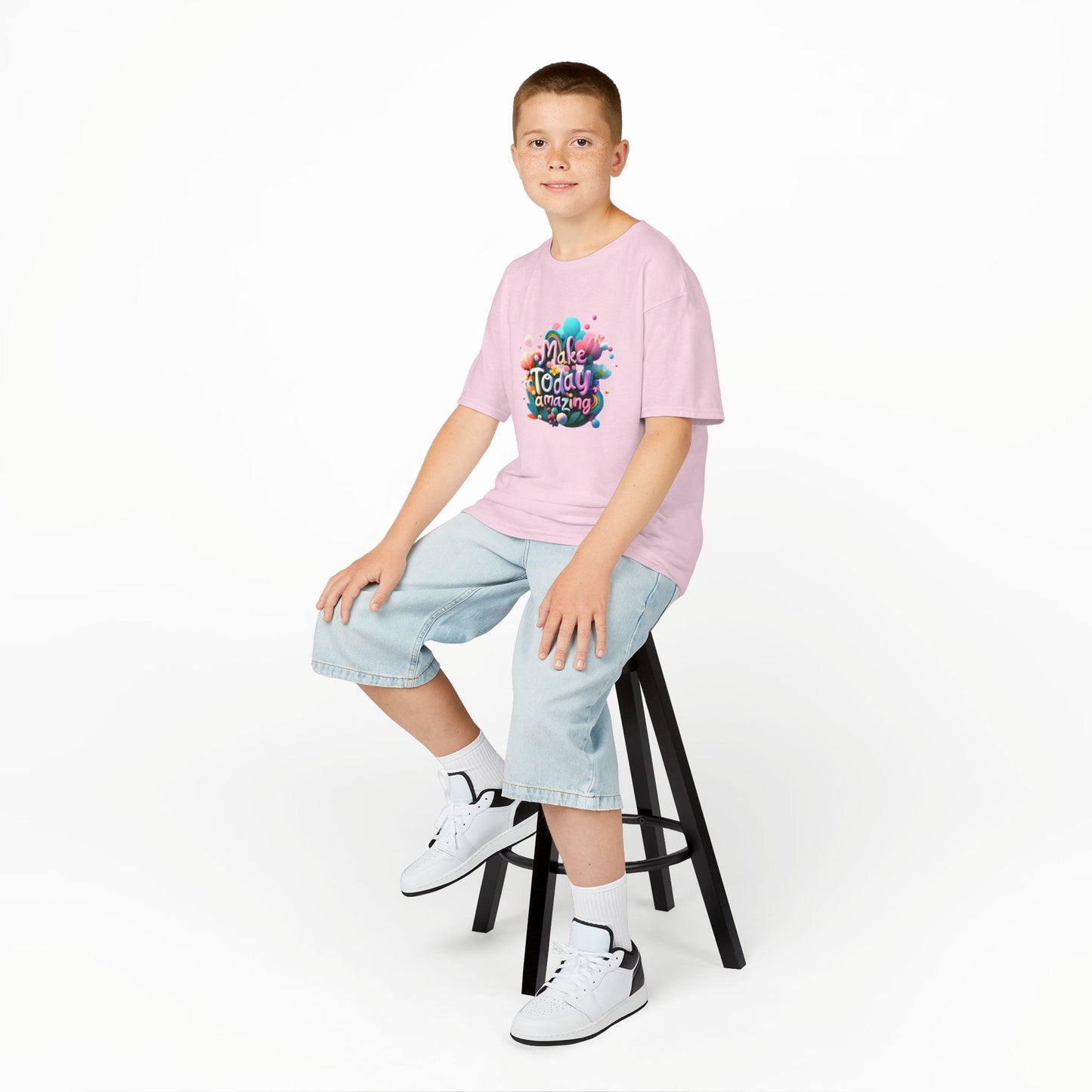 Make Today Amazing: Vibrant Rainbow Graphic Kids' T-Shirt – Inspire Positivity!