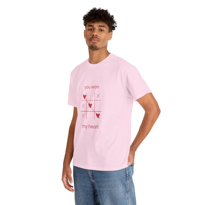 You Won My Heart Valentine Shirt – Cute Tic Tac Toe Love Tee, Romantic Gift for Her, Pink Valentine’s T-Shirt