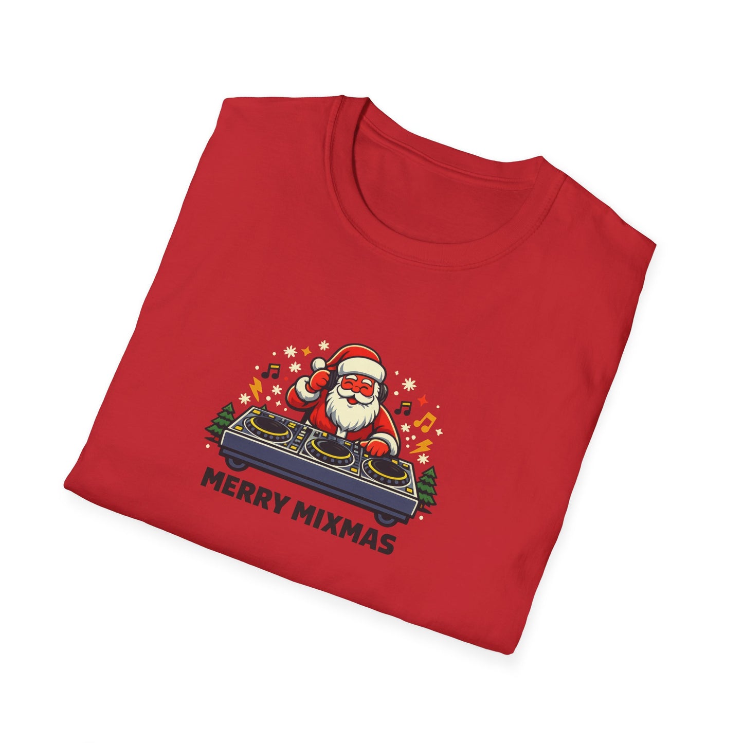 Funny Santa DJ Christmas Shirt for Music Lovers | Merry Mixmas Graphic Tee