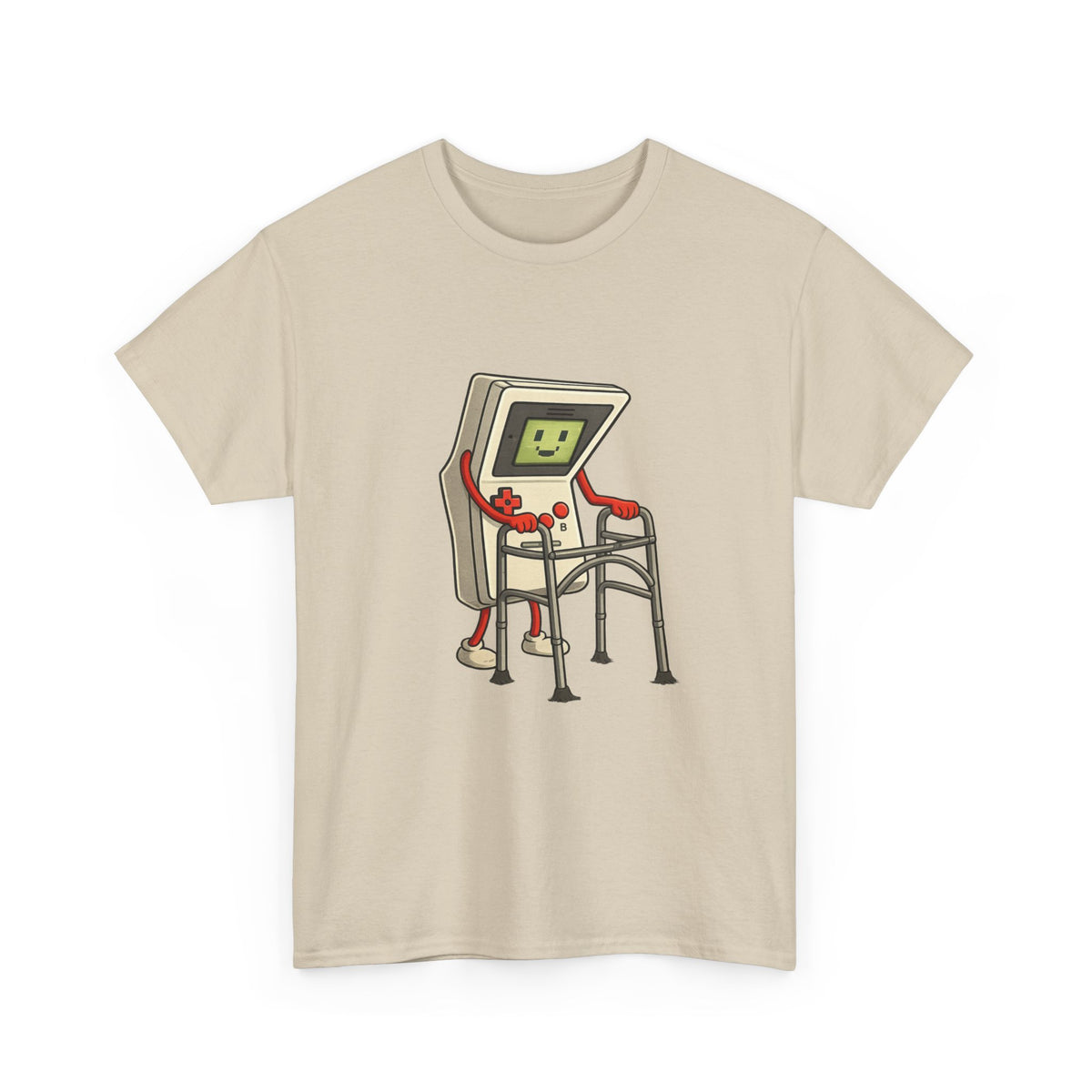 Aging Retro Gamer With Walker – Funny Old School Gamer Shirt
