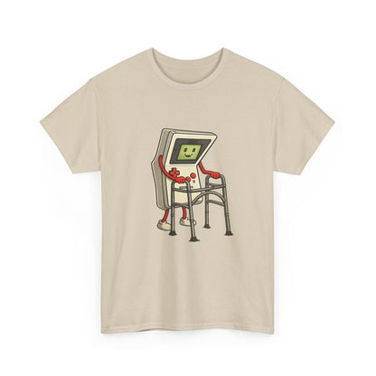 Aging Retro Gamer With Walker – Funny Old School Gamer Shirt