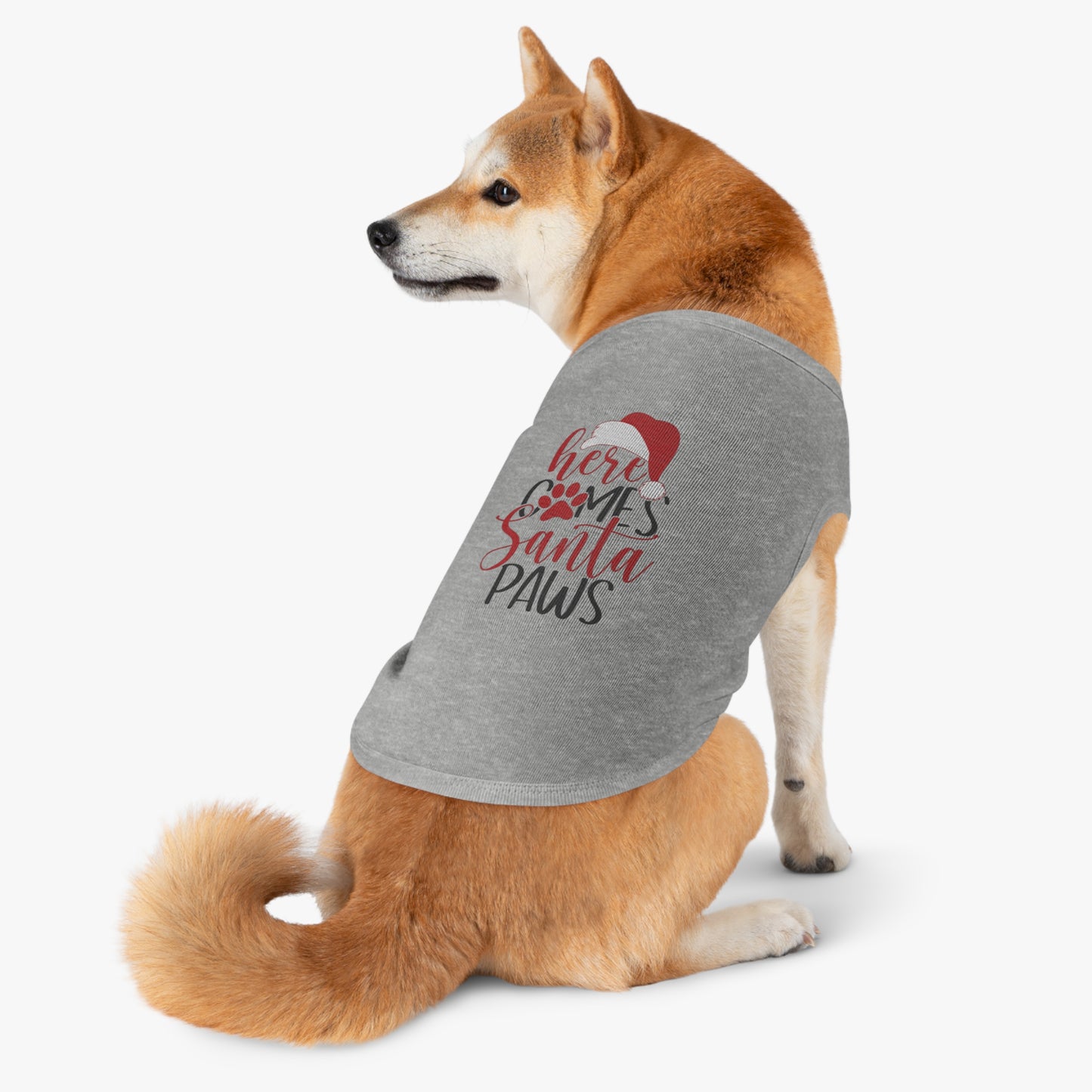 Here Comes Santa Paws Pet Christmas Tank Top