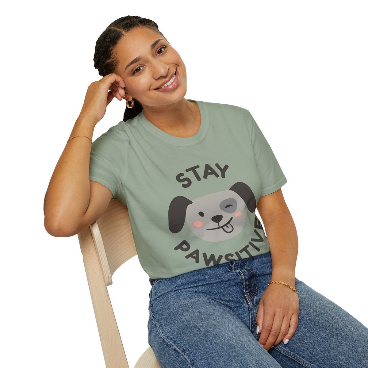 Stay Pawsitive T-Shirt – Cute Dog Lover Graphic Tee for Pet Enthusiasts