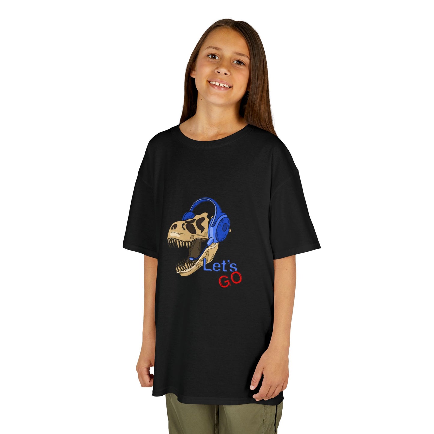 Let’s Go Dinosaur Kids T-Shirt – Fun T-Rex Headphones Graph