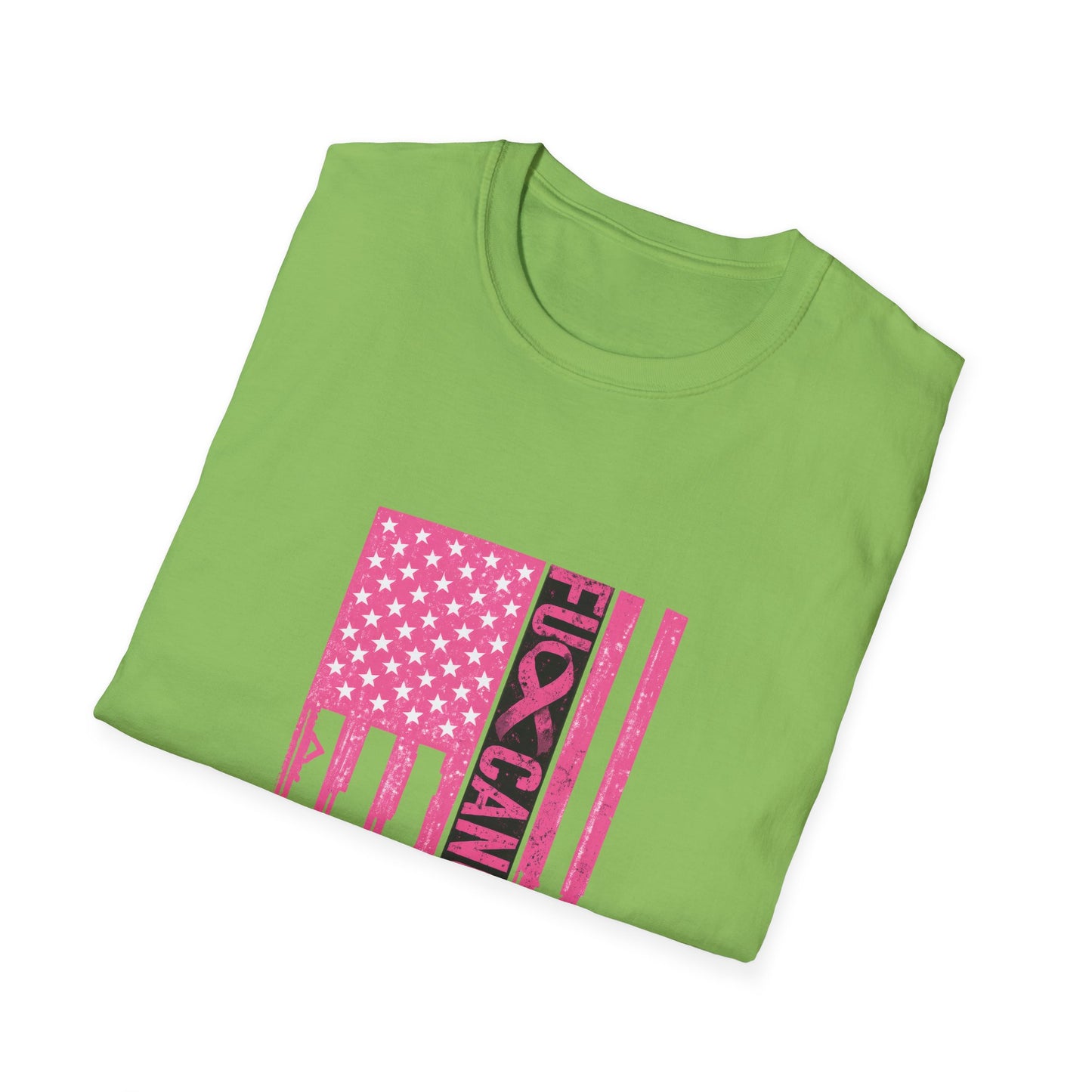 Breast Cancer Awareness Flag T-Shirt — Pink "Kick Cancer" Drip Design
