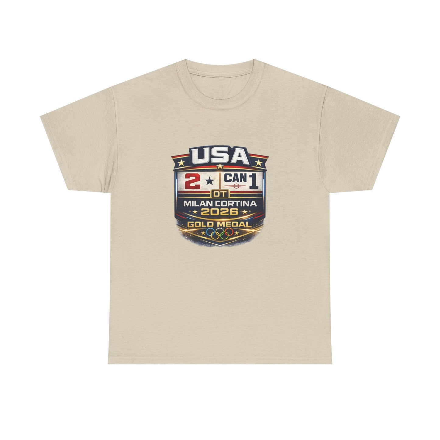 USA Hockey Gold 2026 T-Shirt – 2-1 OT Victory in Milan