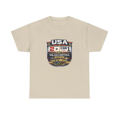 USA Hockey Gold 2026 T-Shirt – 2-1 OT Victory in Milan