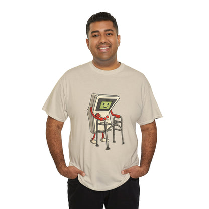Aging Retro Gamer With Walker – Funny Old School Gamer Shirt