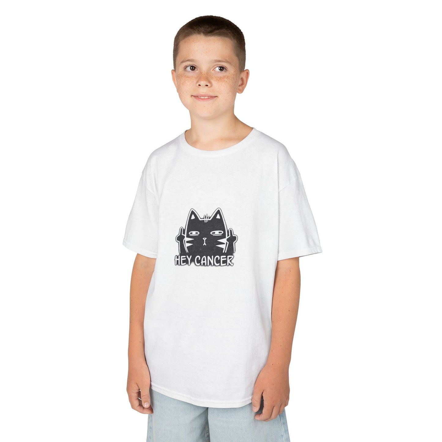 Hey Cancer Cat Shirt – Funny Anti Cancer Support  Kids Tee
