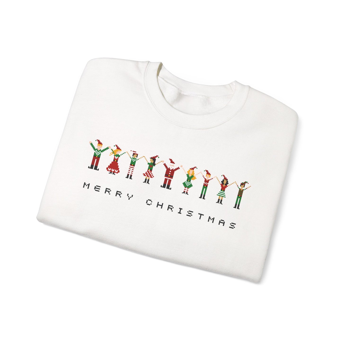 Holiday Cheer Sweatshirt – Pixel Art Merry Christmas Crewneck