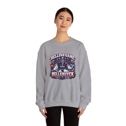 HelluVa Game Hellebuyck Sweatshirt – Red White & Blue Hockey Fan Sweatshirt