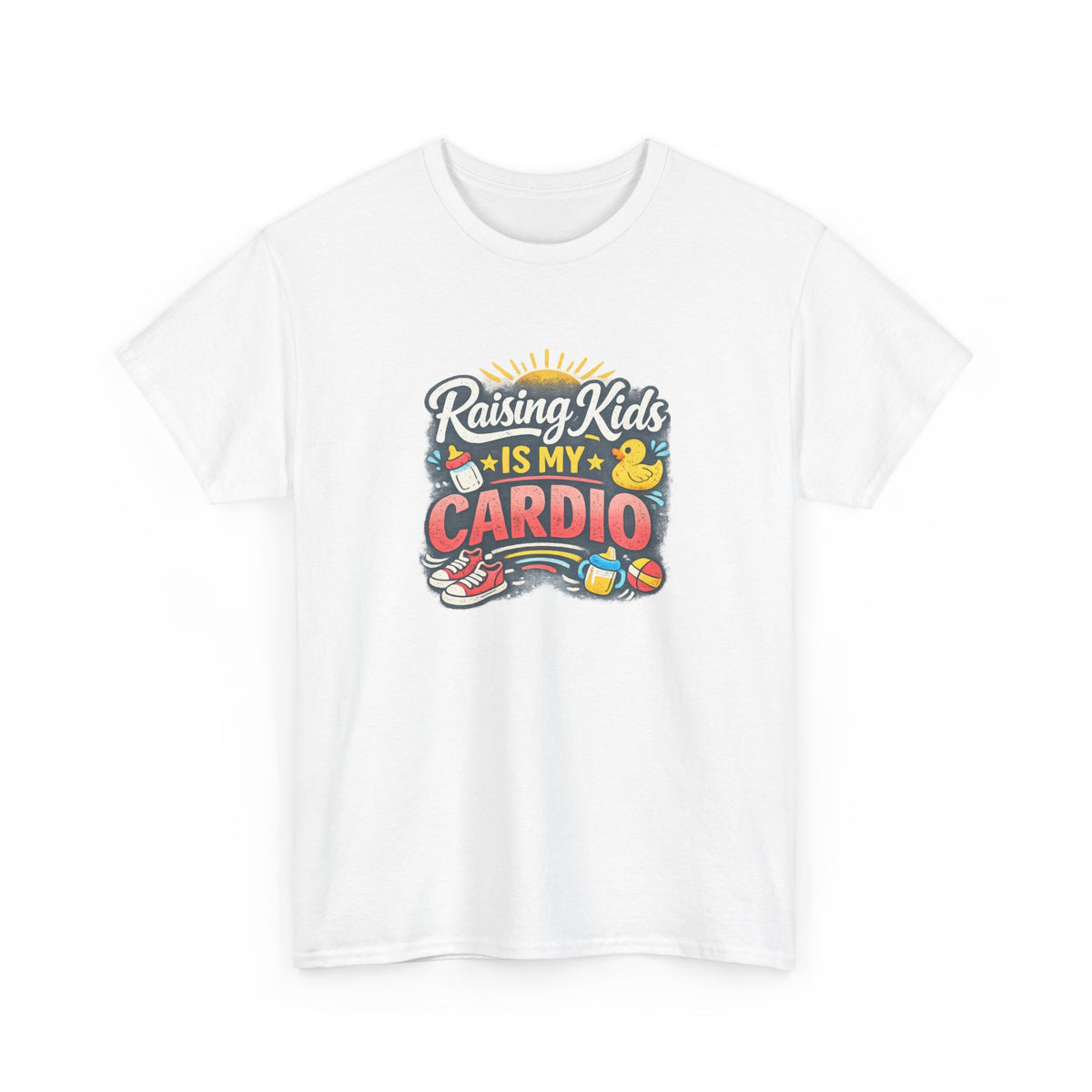 Raising Kids Is My Cardio Shirt – Funny Mom Life Tee