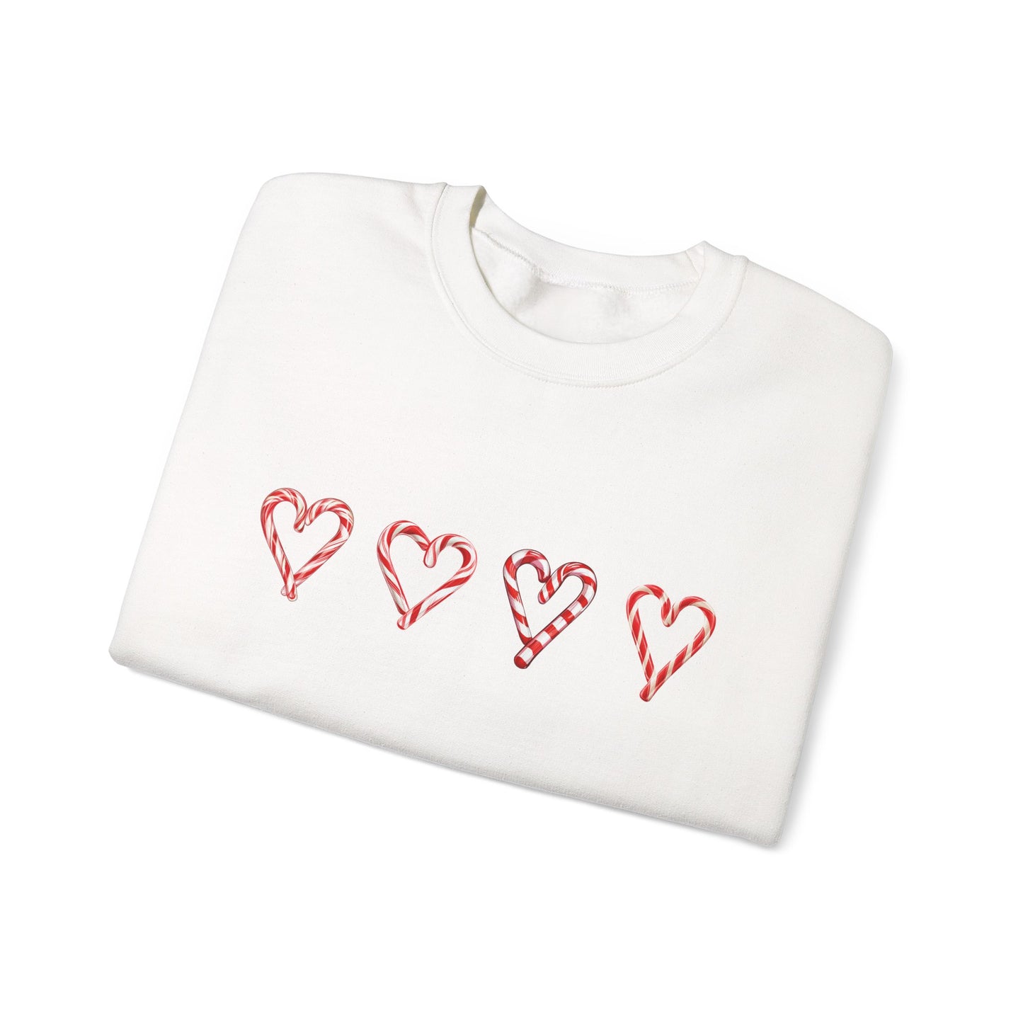 Candy Cane Hearts Sweatshirt – Sweet and Cozy Christmas Holiday Pullover