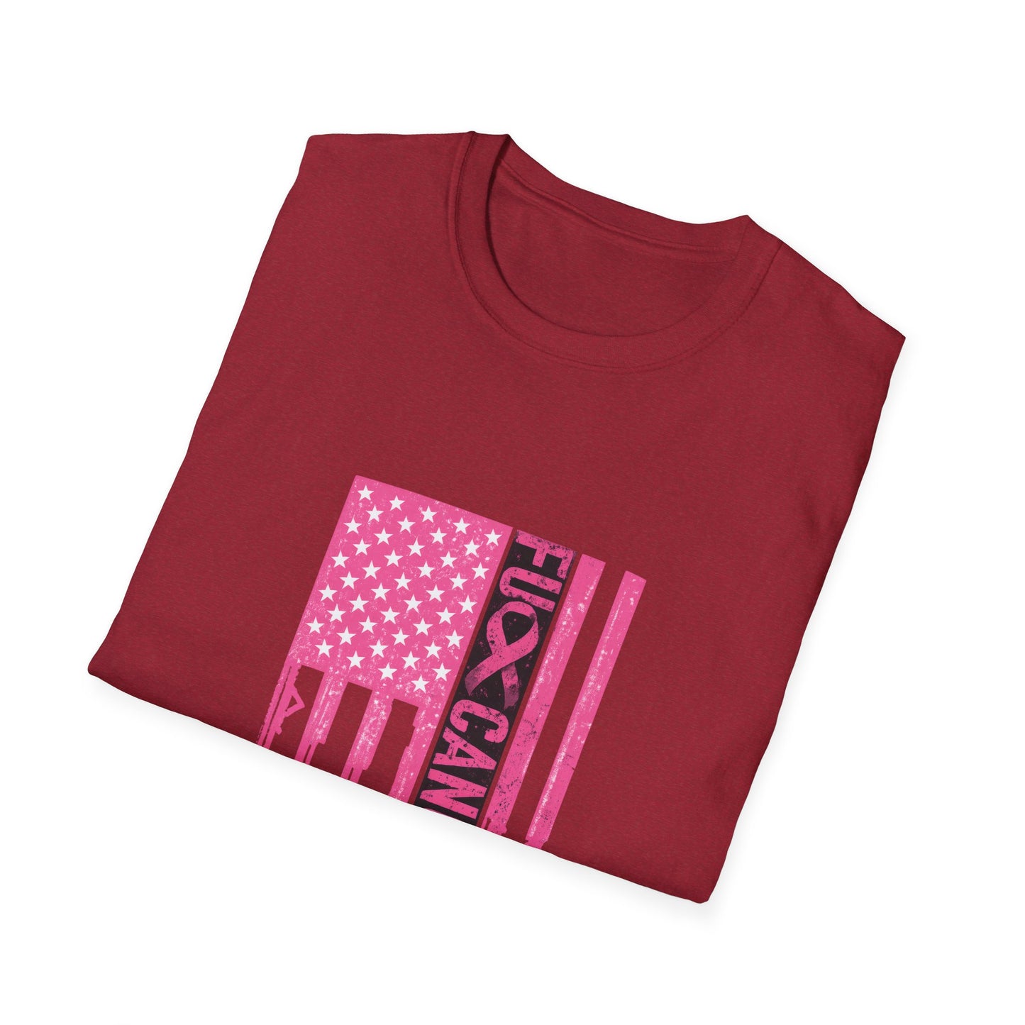 Breast Cancer Awareness Flag T-Shirt — Pink "Kick Cancer" Drip Design